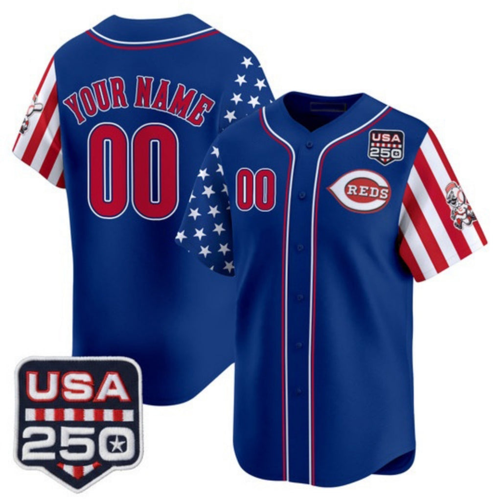 Custom Cincinnati Reds America 250 Edition Vapor Premier Limited Royal HOLBERT Stitched Jerseys