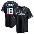 Miami Marlins #18 Griffin Conine Player Black HOLBERT Fashion Out Home Game Stitched Jerseys