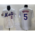 New York Mets #5 David Wright White HOLBERT With Patch Stitched Jersey