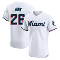 Miami Marlins #26 Janson Junk Player White HOLBERT Home Limited Elite Stitched Jerseys