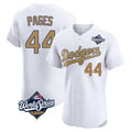 Los Angeles Dodgers #44 Andy Pages Player White Gold HOLBERT World Series Limited Elite Home Stitched Jerseys