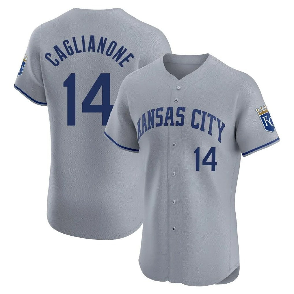 Kansas City Royals #14 Jac Caglianone Player Gray HOLBERT Limited Elite Home Stitched Jerseys