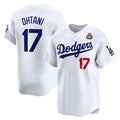 Los Angeles Dodgers #17 Shohei Ohtani White HOLBERT 2024 World Series Home Limited Cool Base Stitched Jersey