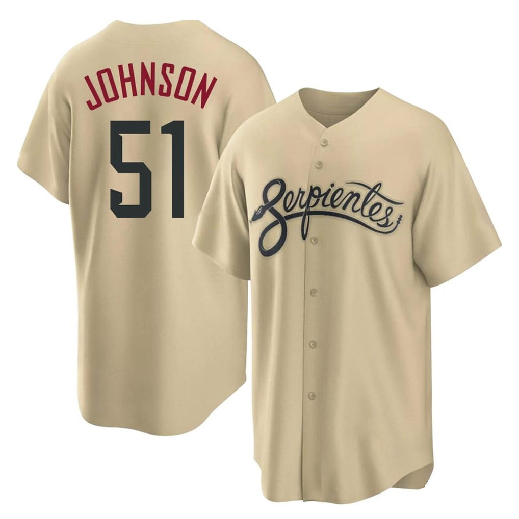Arizona Diamondbacks #51 Randy Johnson Player Tan HOLBERT City Connect Home Game Stitched Jerseys