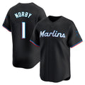 Miami Marlins #1 Connor Norby Player Black HOLBERT Home Limited Stitched Jerseys