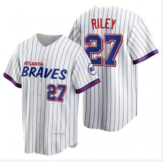 Atlanta Braves #27 Austin Riley 2021 City Connect Stitched White HOLBERT Jersey