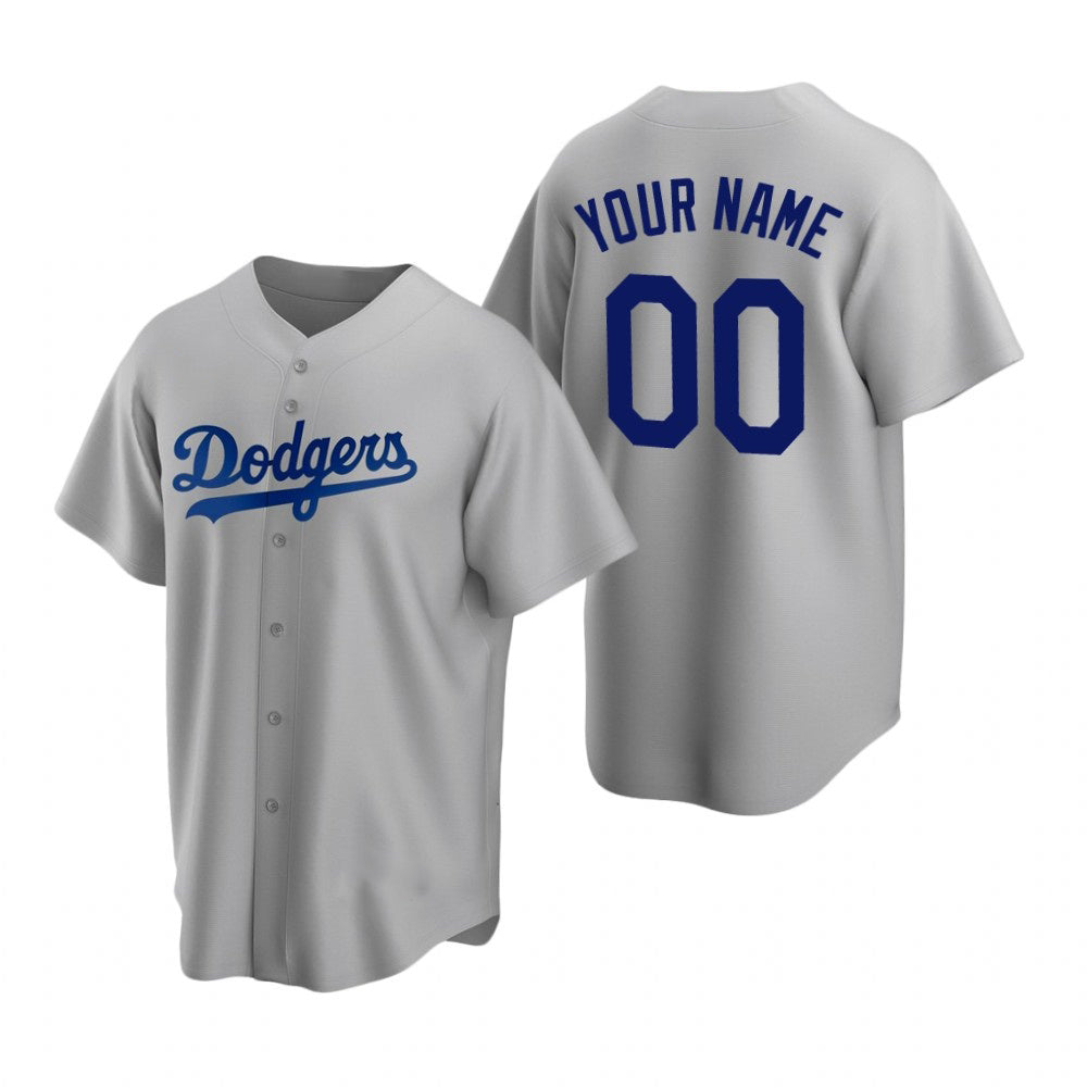 Custom Los Angeles Dodgers Gray HOLBERT Stitched Cool Base Jersey
