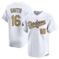 Los Angeles Dodgers #16 Will Smith White HOLBERT 2025 Gold Collection Limited Stitched Jersey