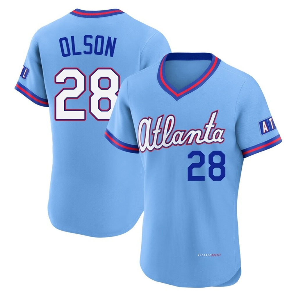 Atlanta Braves #28 Matt Olson Player Powder Blue HOLBERT 2026 City Connect T-shirt Limited Elite Home Game Stitched Jerseys