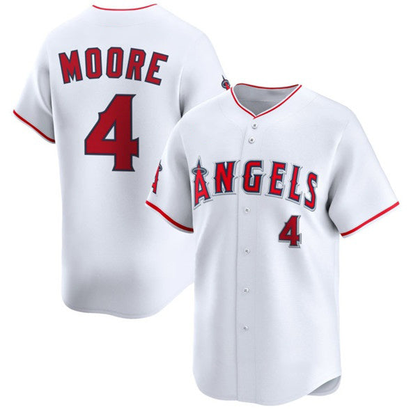 Los Angeles Angels #4 Christian Moore White HOLBERT Home Limited Stitched Jersey