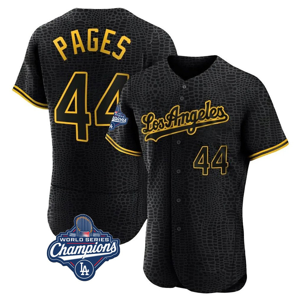 Los Angeles Dodgers #44 Andy Pages Player Black HOLBERT World Series Meet Snake Skin City Limited Elite Home Stitched Jerseys