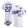 Los Angeles Dodgers #22 Clayton Kershaw Player White HOLBERT World Series Limited Elite Stitched Jerseys