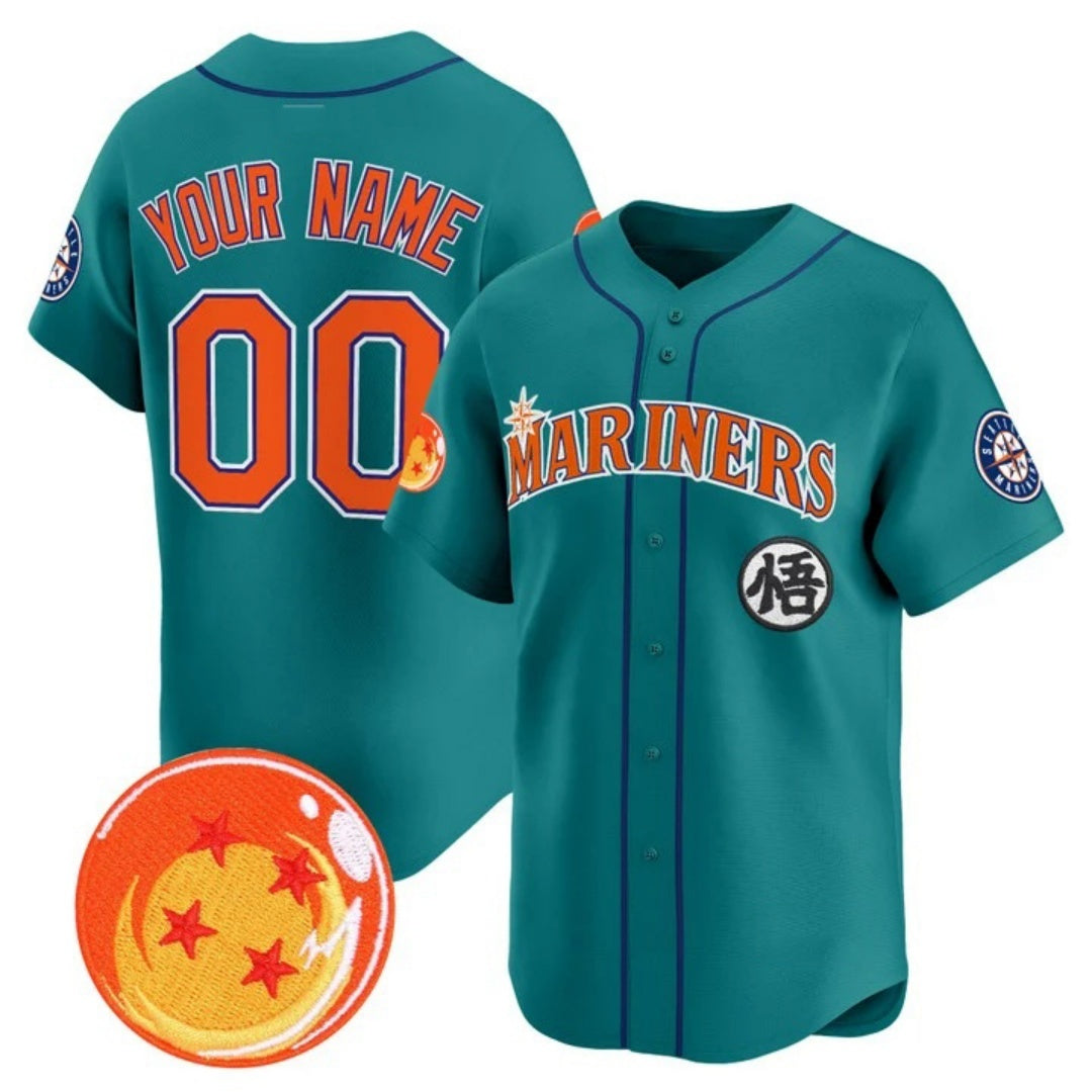 Custom Seattle Mariners x Dragon Ball Teal HOLBERT Vapor Premier Limited Jersey - All Stitched