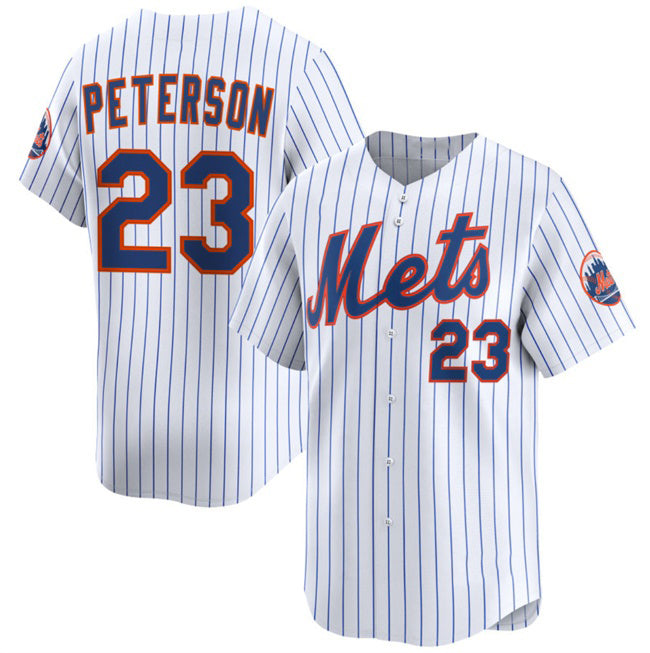 New York Mets #23 David Peterson White HOLBERT 2025 Home Limited Stitched Jersey