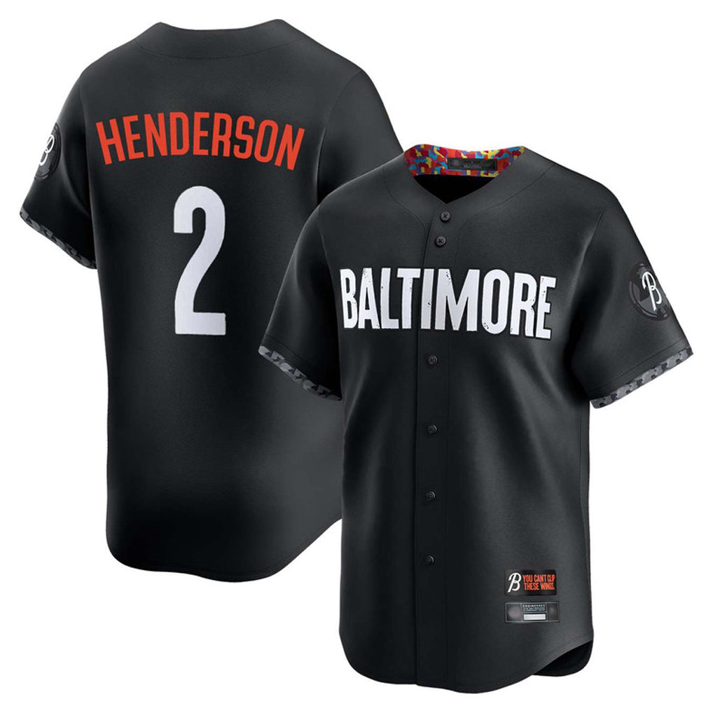 Baltimore Orioles #2 Gunnar Henderson Player Black HOLBERT City Connect Limited Home Game Stitched Jerseys