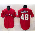 Texas Rangers #48 Jacob deGrom Red HOLBERT With Patch Cool Base Stitched Jersey