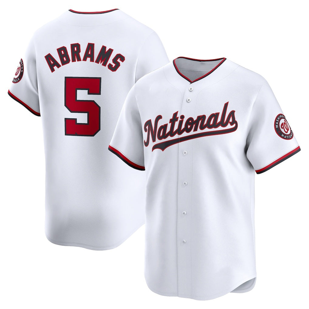 Washington Nationals #5 CJ Abrams White HOLBERT Home Limited Player Jersey