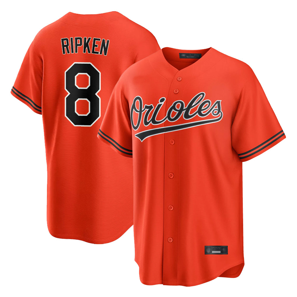Baltimore Orioles #8 Cal Ripken Player Orange HOLBERT Home Game Stitched Jerseys