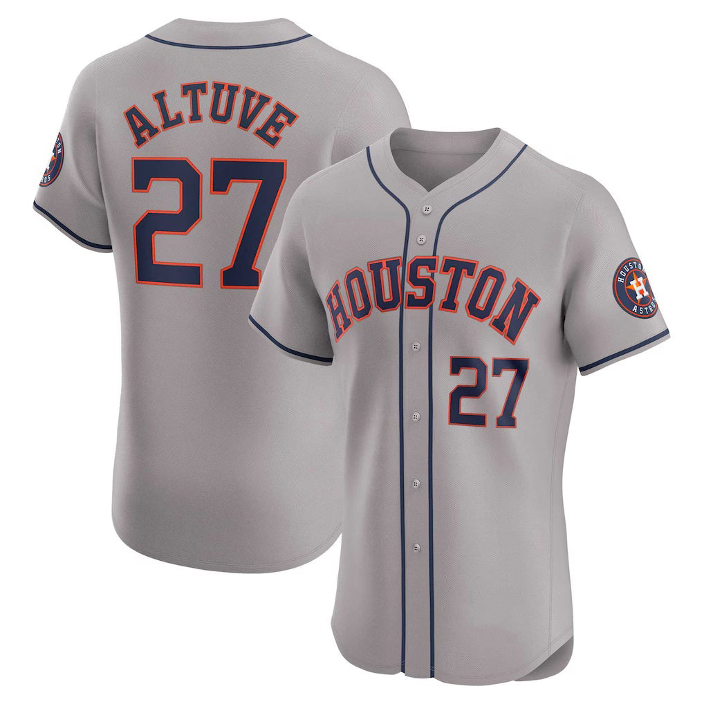 Houston Astros #27 Jose Altuve Gray HOLBERT Road Elite Player Jersey