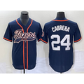 Detroit Tigers #24 Miguel Cabrera Navy HOLBERT Cool Base Stitched Jersey