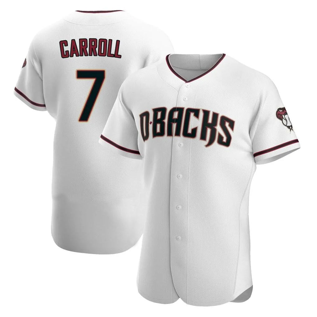Arizona Diamondbacks #7 Corbin Carroll Player White HOLBERT Limited Elite Home Game Stitched Jerseys