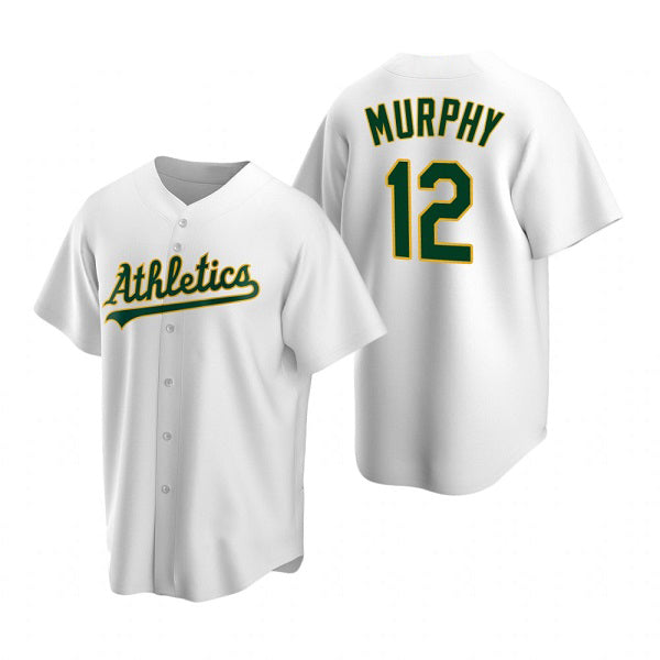 Oakland Athletics #12 Sean Murphy White HOLBERT Cool Base Stitched Jersey