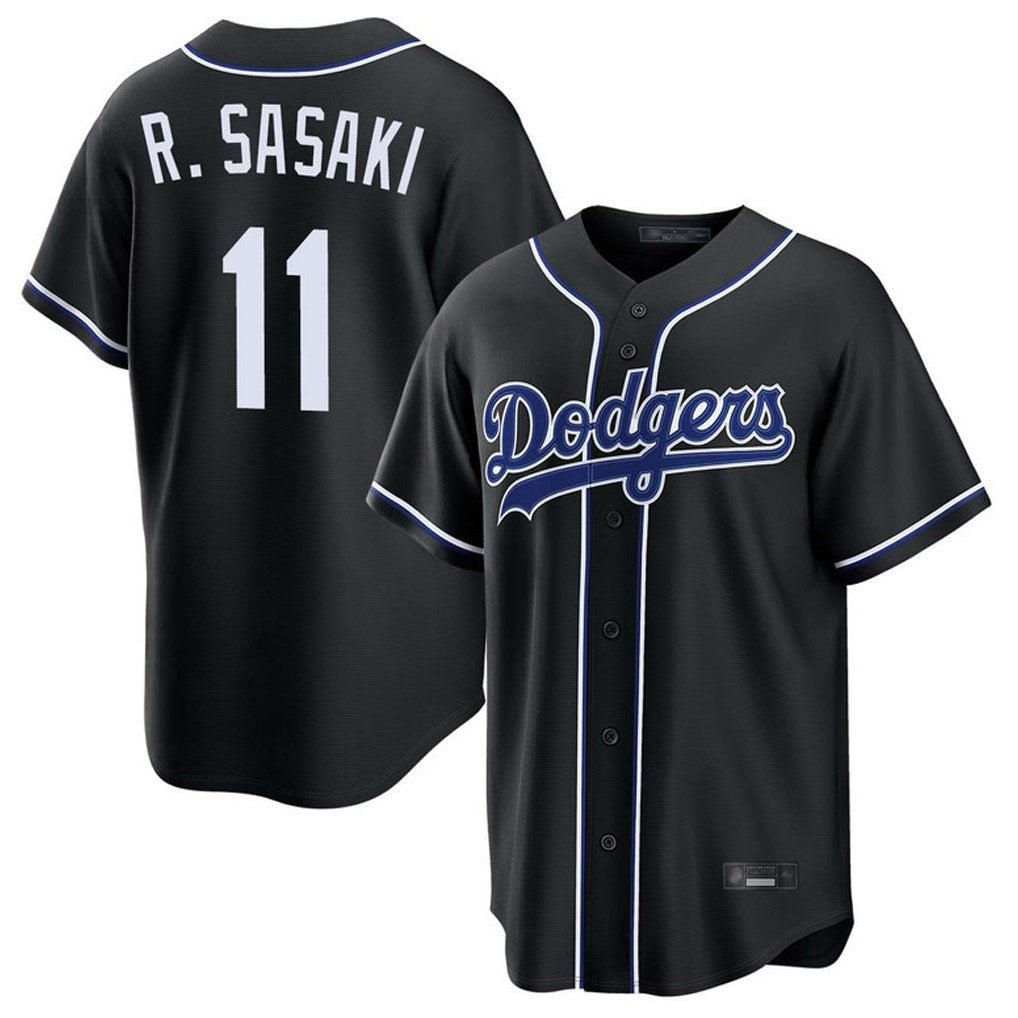 Los Angeles Dodgers #11 Roki Sasaki Player Black HOLBERT Carbon Limited Home Stitched Jerseys
