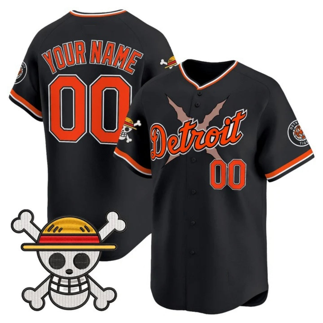Custom Detroit Tigers x One Piece Black HOLBERT Vapor Premier Limited Jersey - Stitched