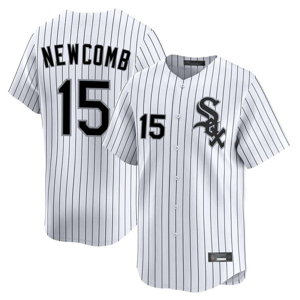 Chicago White Sox #15 Sean Newcomb Player White HOLBERT Stripe Limited Home Stitched Jerseys