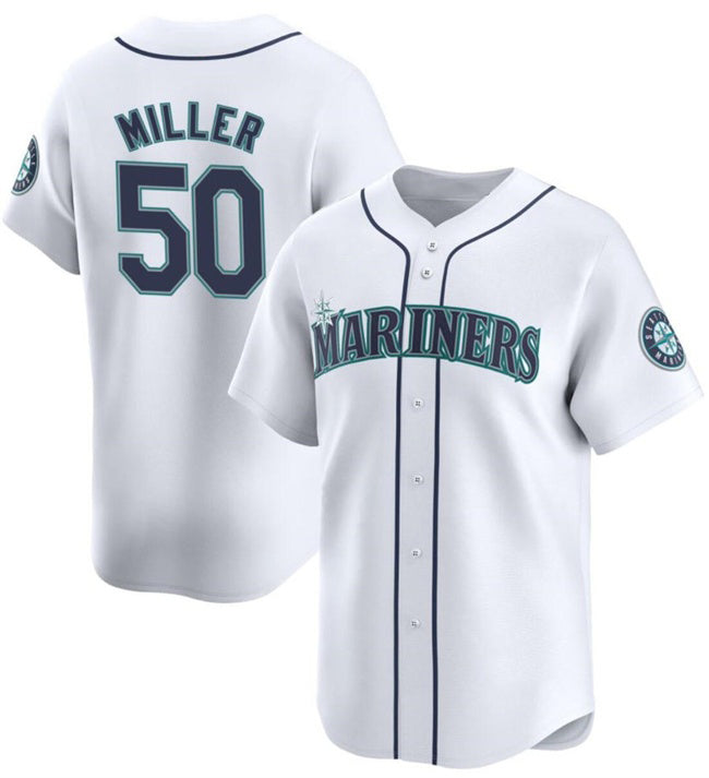 Seattle Mariners #50 Bryce Miller White HOLBERT Home Limited Stitched jersey