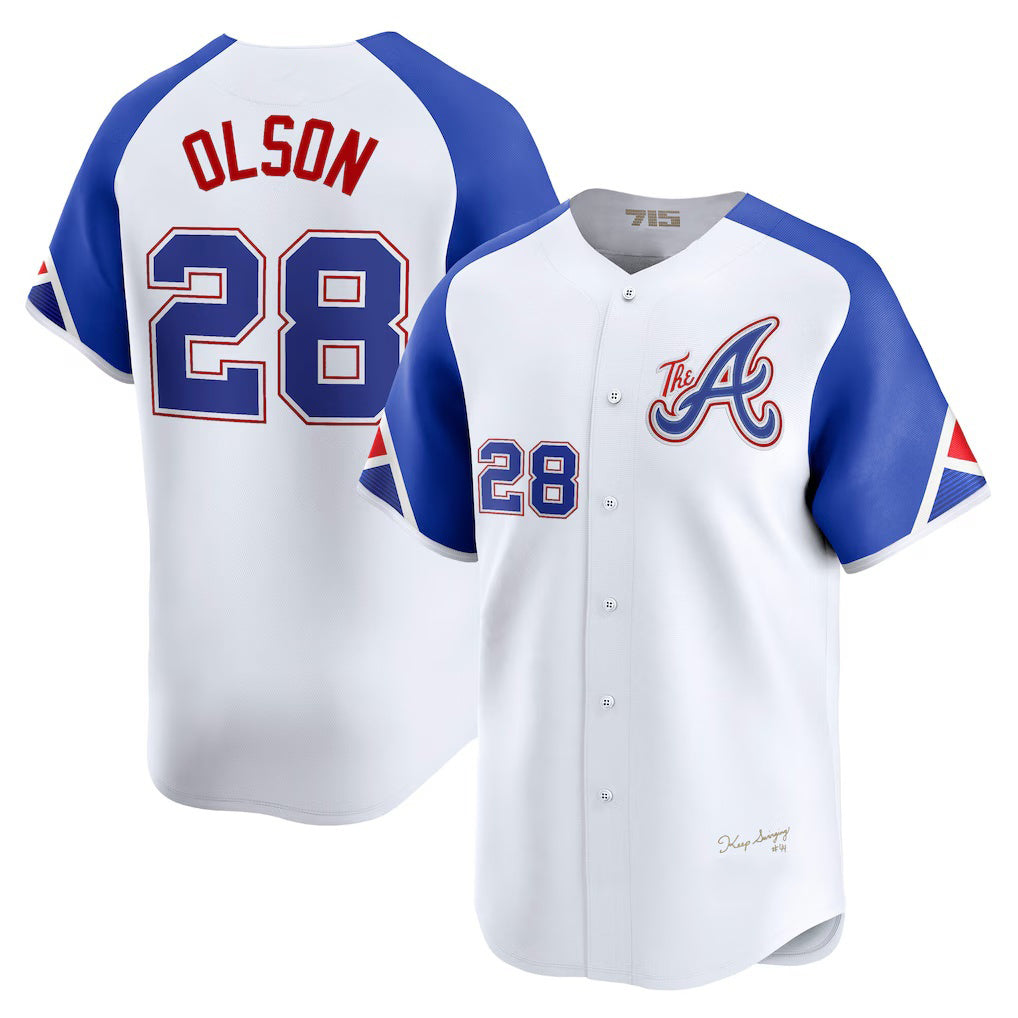 Atlanta Braves #28 Matt Olson White HOLBERT City Connect Limited Player Jersey