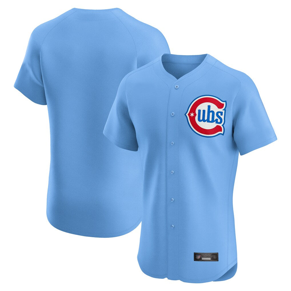 Chicago Cubs Light Blue HOLBERT Limited Elite Home Game Blank Player Stitched Jerseys