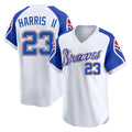 Atlanta Braves #23 Michael Harris II Player White HOLBERT Throwback Cooperstown Collection T-shirt Game Stitched Jerseys