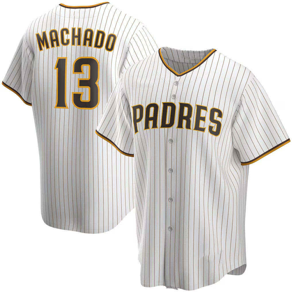San Diego Padres #13 Manny Machado White HOLBERT Home Replica Player Jersey