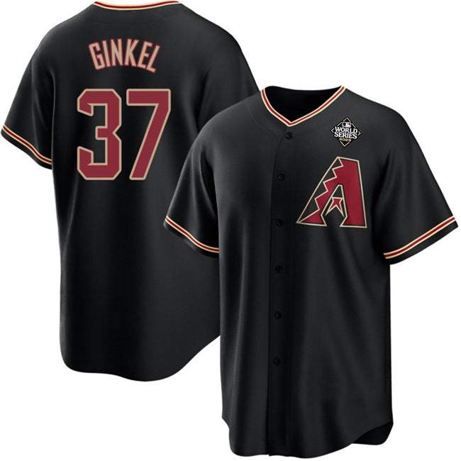 Arizona Diamondbacks #37 Kevin Ginkel Black HOLBERT 2023 World Series Cool Base Stitched Jersey