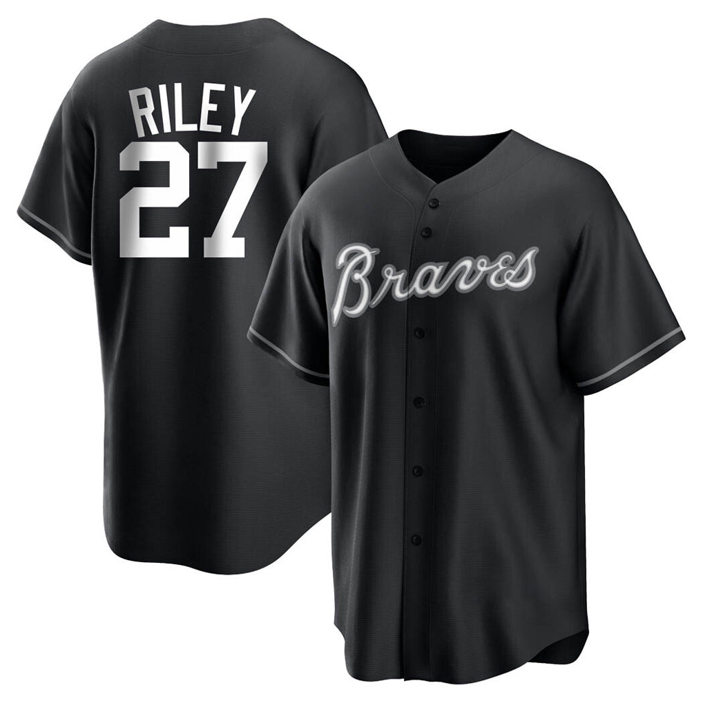 Atlanta Braves #27 Austin Riley Player Black HOLBERT Home Game Stitched Jerseys