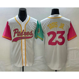 San Diego Padres #23 Fernando Tatis Jr White HOLBERT NEW 2023 City Connect Cool Base Stitched Jersey 3