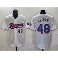 Texas Rangers #48 Jacob deGrom Number White HOLBERT 2024 Gold Collection Limited Cool Base Jersey 2