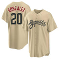 Arizona Diamondbacks #20 Luis Gonzalez Player Tan HOLBERT City Connect Home Game Stitched Jerseys