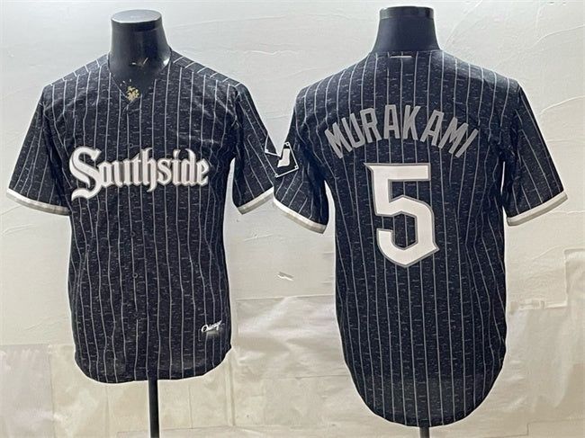 Chicago White Sox #5 Munetaka Murakami Black HOLBERT 2021 City Connect Cool Base Stitched Jersey