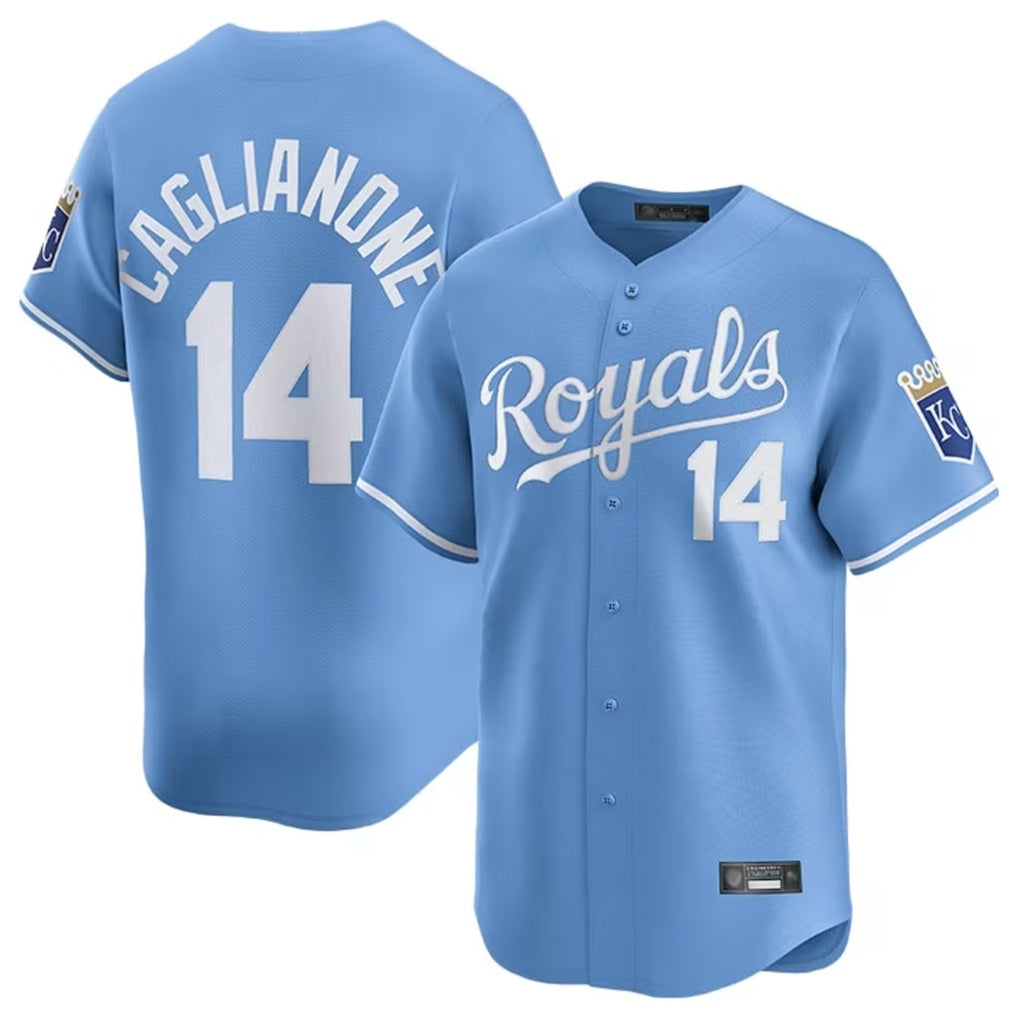 Kansas City Royals #14 Jac Caglianone Player Light Blue HOLBERT Alt Limited Home Stitched Jerseys