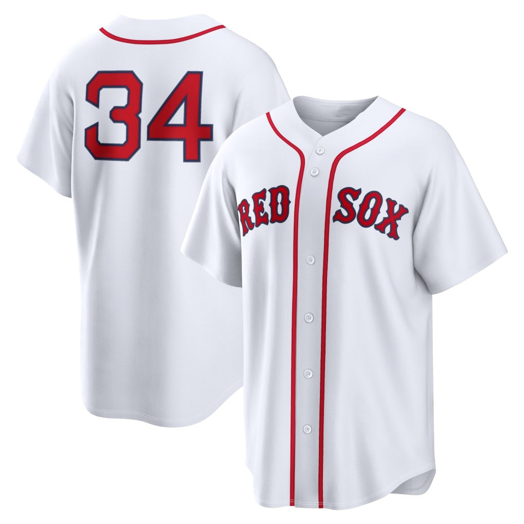 Boston Red Sox #34 David Ortiz White HOLBERT Home Replica Jersey
