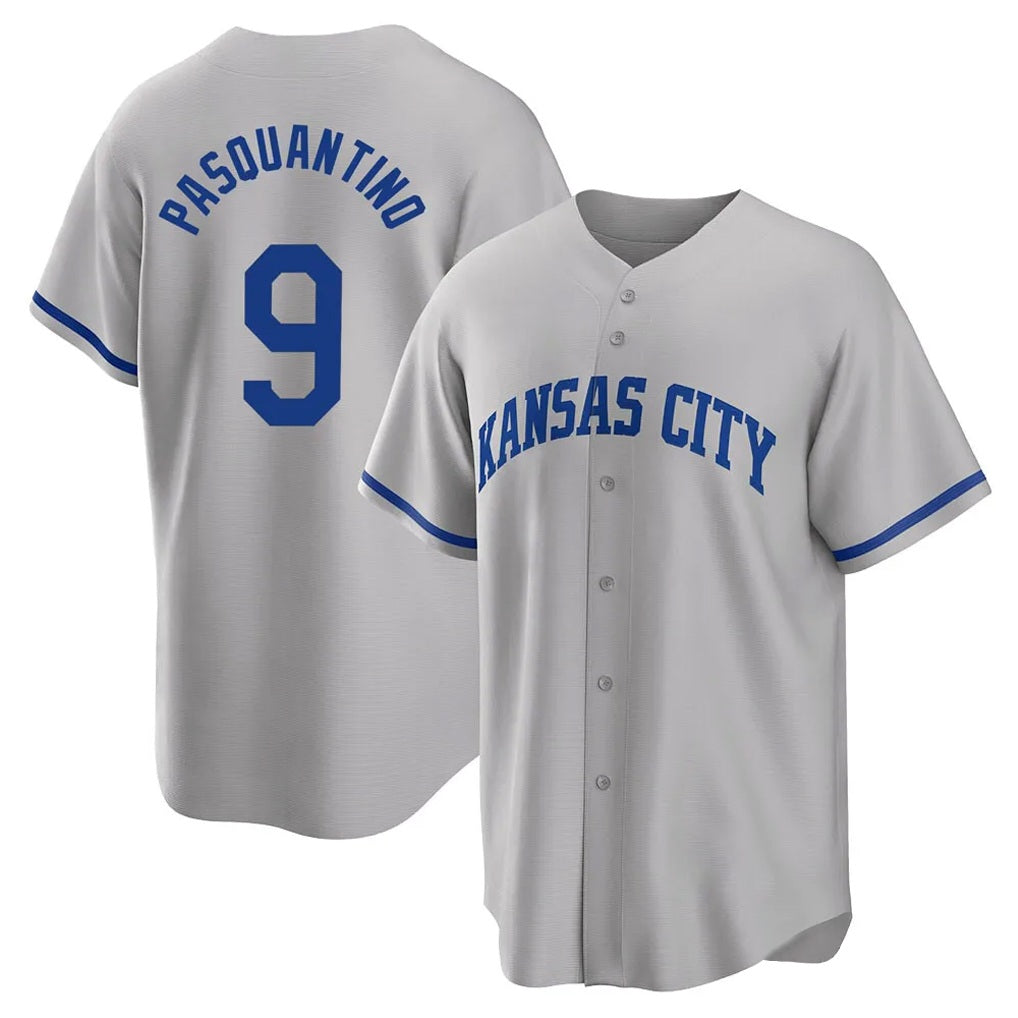 Kansas City Royals #9 Vinnie Pasquantino Player Gray HOLBERT Game Home Stitched Jerseys
