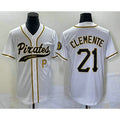 Pittsburgh Pirates #21 Roberto Clemente Number White HOLBERT Cool Base Stitched Jersey 2