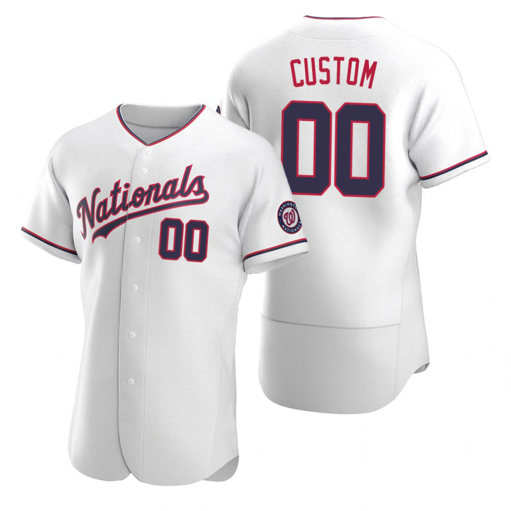 Custom Washington Nationals White HOLBERT Stitched Flex Base Jersey