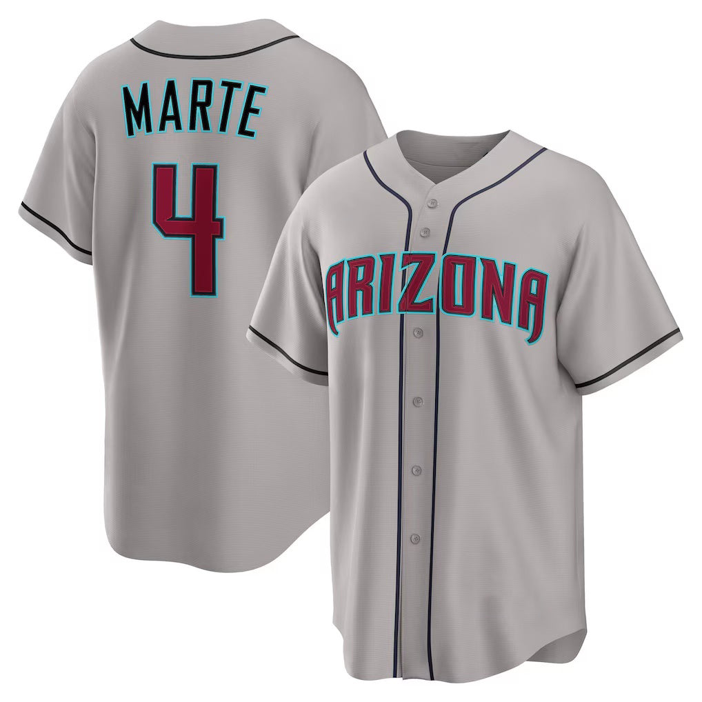 Arizona Diamondbacks #4 Ketel Marte Gray HOLBERT Road Replica Jersey