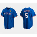 Texas Rangers #5 Corey Seager Royal HOLBERT 2023 World Series Stitched Jersey