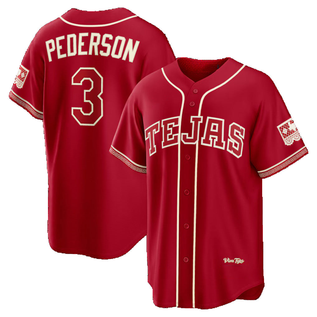 Texas Rangers #3 Joc Pederson Red HOLBERT 2026 City Connect Stadium Jersey