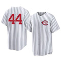 Cincinnati Reds #44 Elly De La Cruz Player White HOLBERT Stripe Field of Dreams Game Home Stitched Jerseys