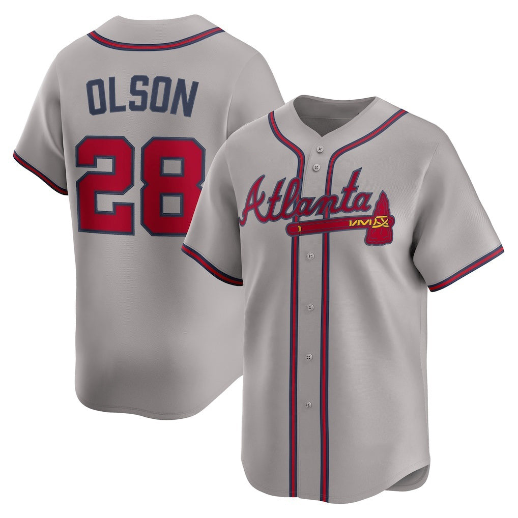 Atlanta Braves #28 Matt Olson Gray HOLBERT Road Limited Player Jersey